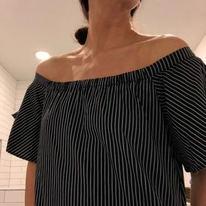 Stripe Off Shoulder Dress